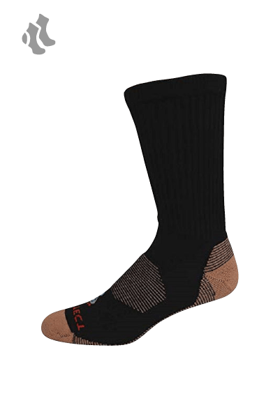 black crew cut copper diabetic socks with accents