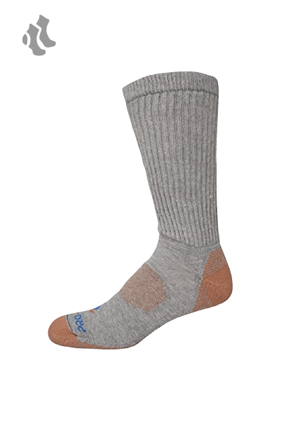 grey heather crew cut copper diabetic socks with accents