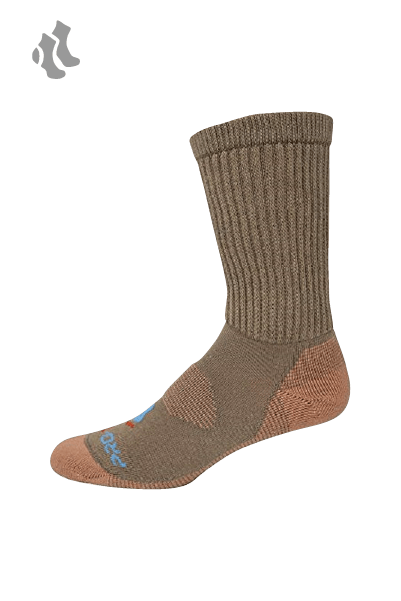 khaki crew cut copper diabetic socks with accents