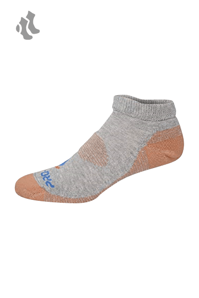 grey heather low cut copper diabetic socks with accents