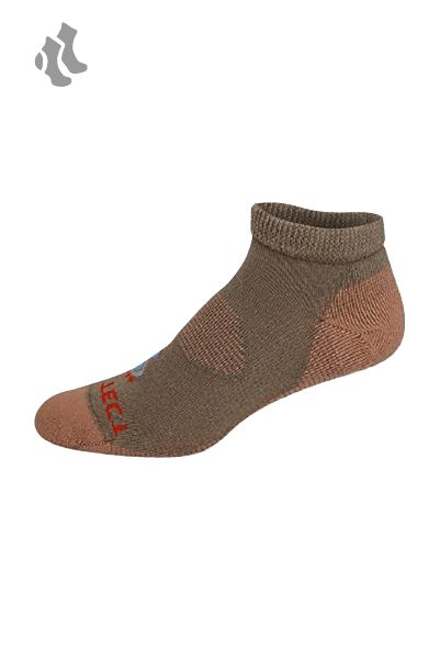 khaki low cut copper diabetic socks with accents