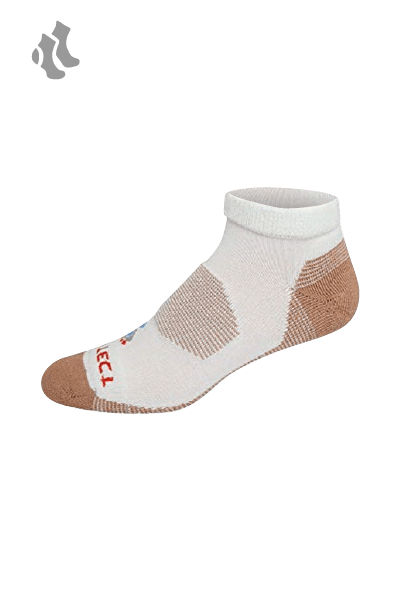 white quarter cut copper diabetic socks with accents