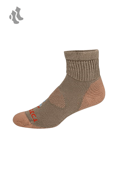 khaki quarter cut copper diabetic socks with accents