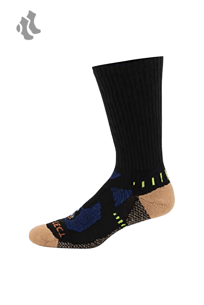 black crew cut copper athletic socks with accents