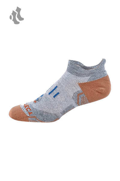 grey heather no show copper athletic socks with accents