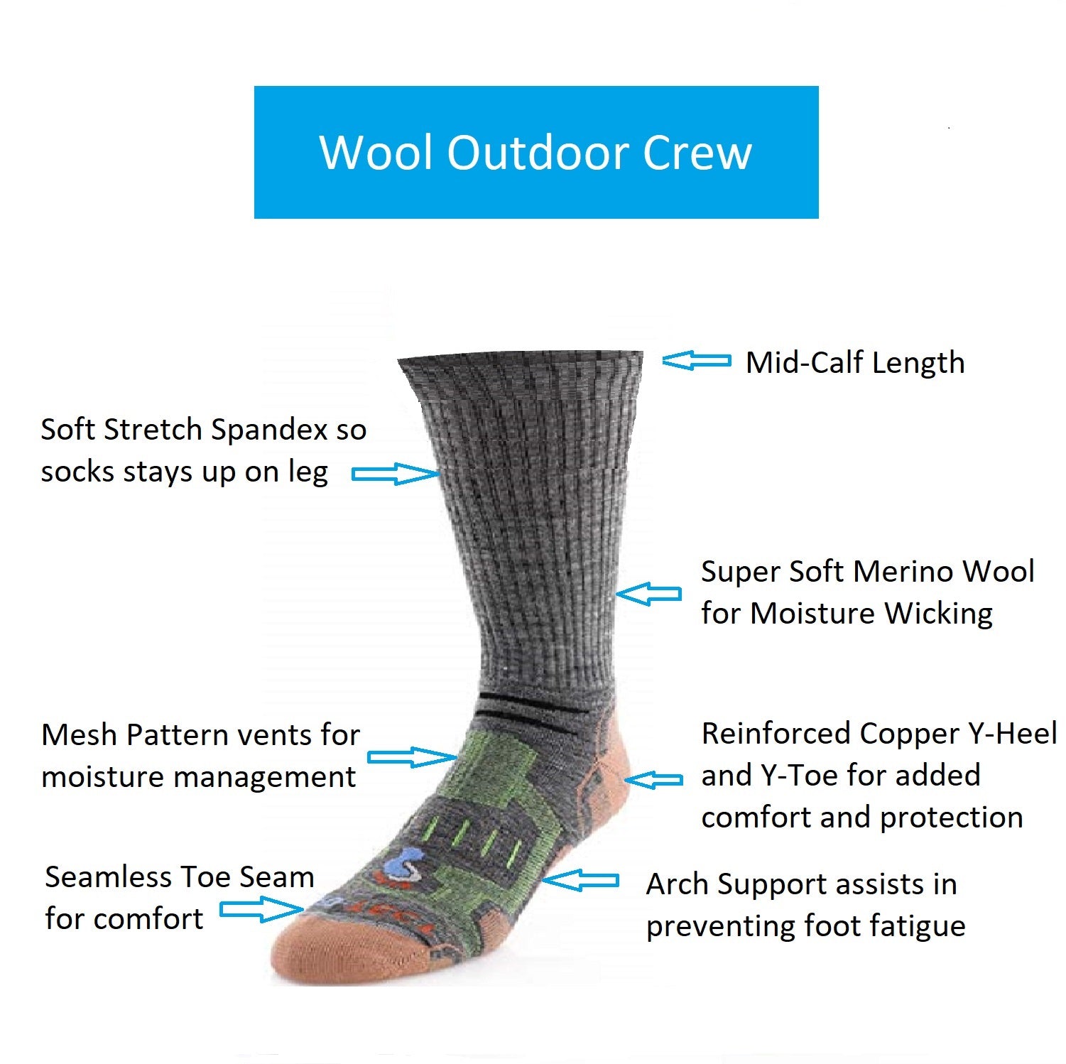 Crew Cut Hiking Socks (Men)