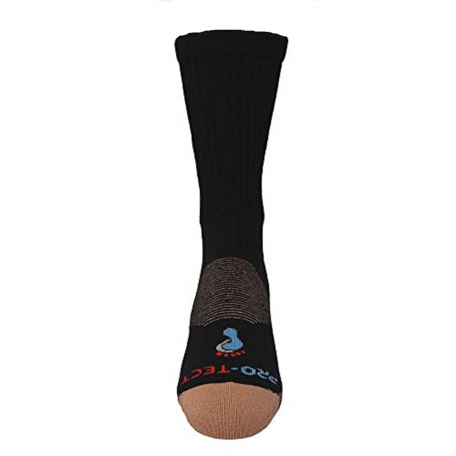 black crew cut copper diabetic socks with accents