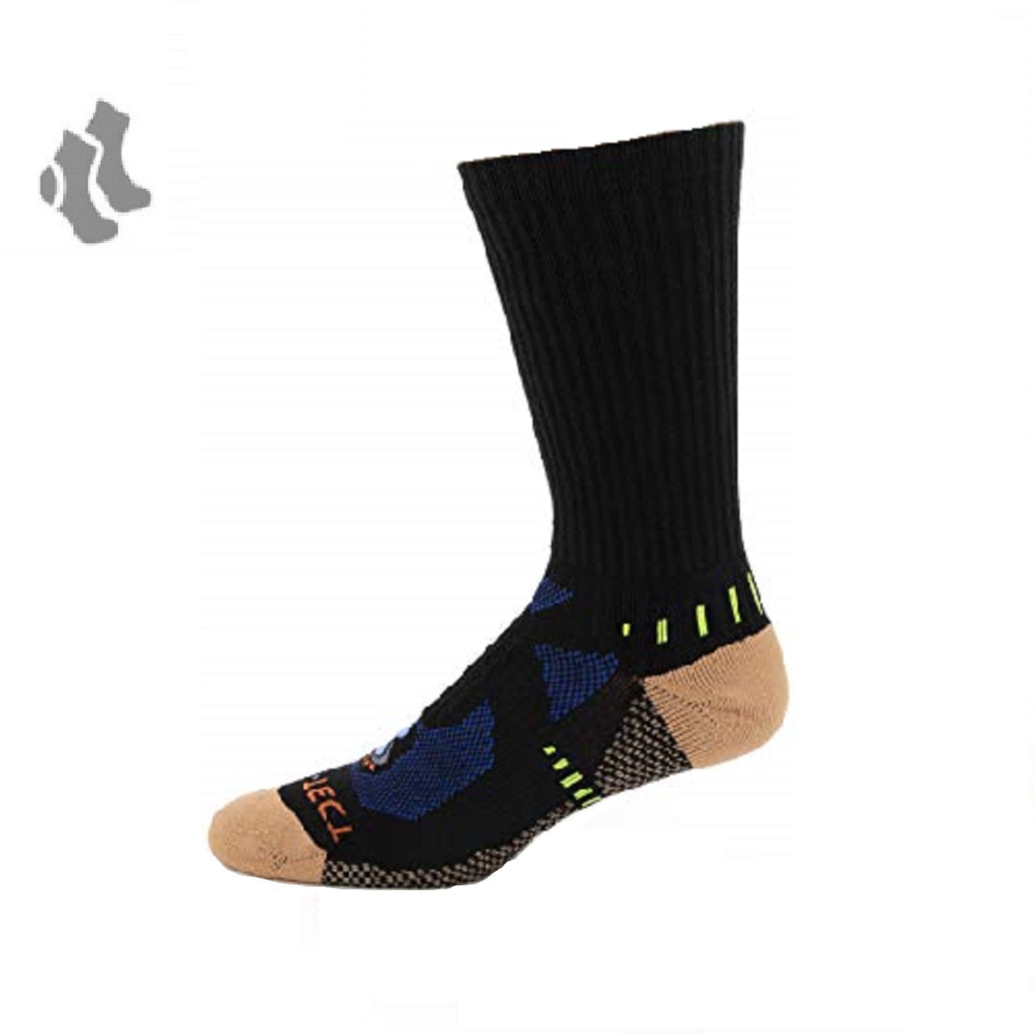 black crew cut copper athletic socks with accents