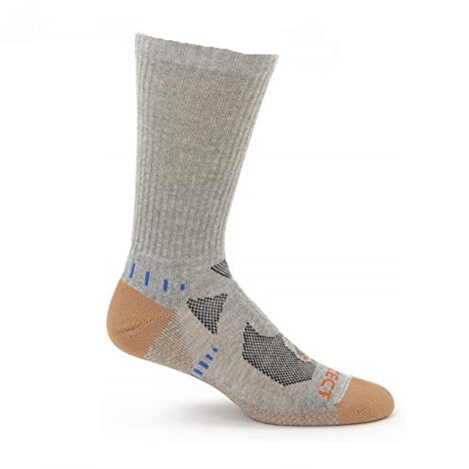 grey heather crew cut copper athletic socks with accents