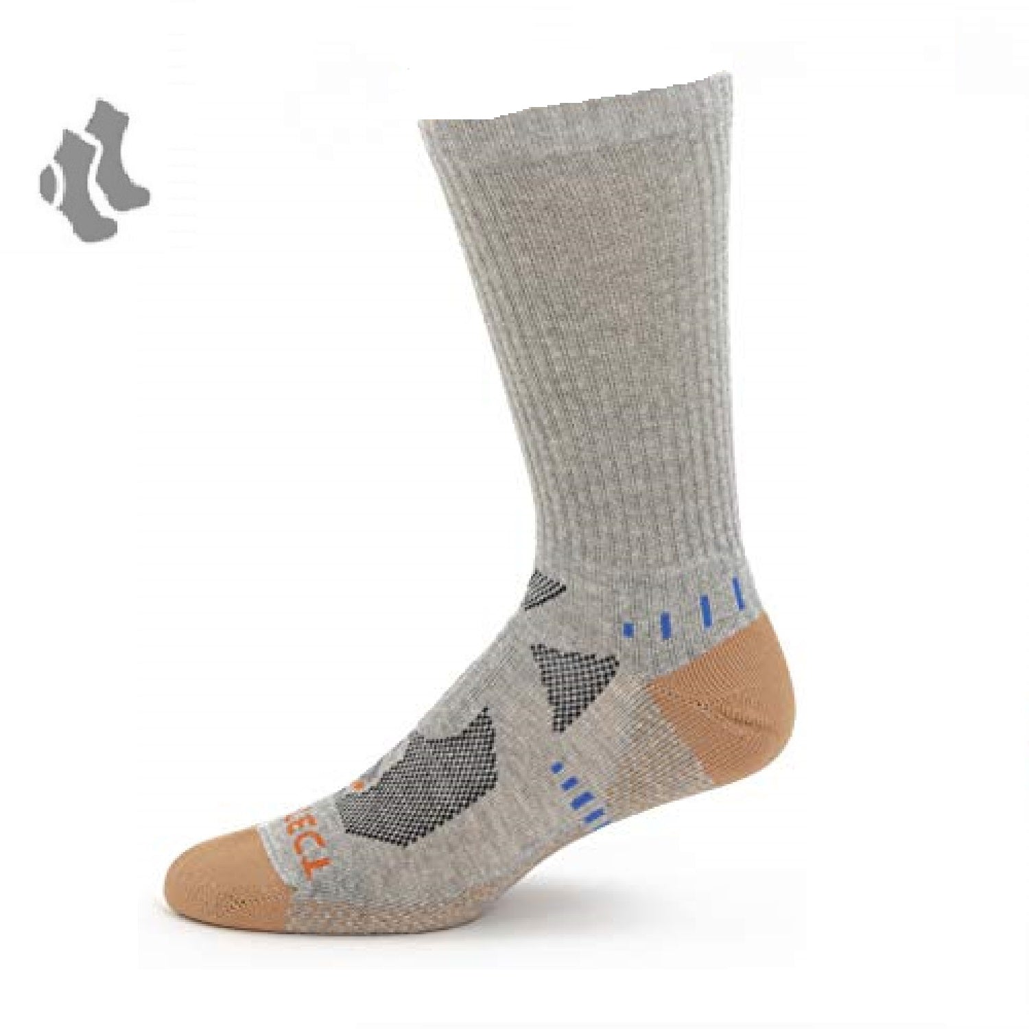 grey heather crew cut copper athletic socks with accents