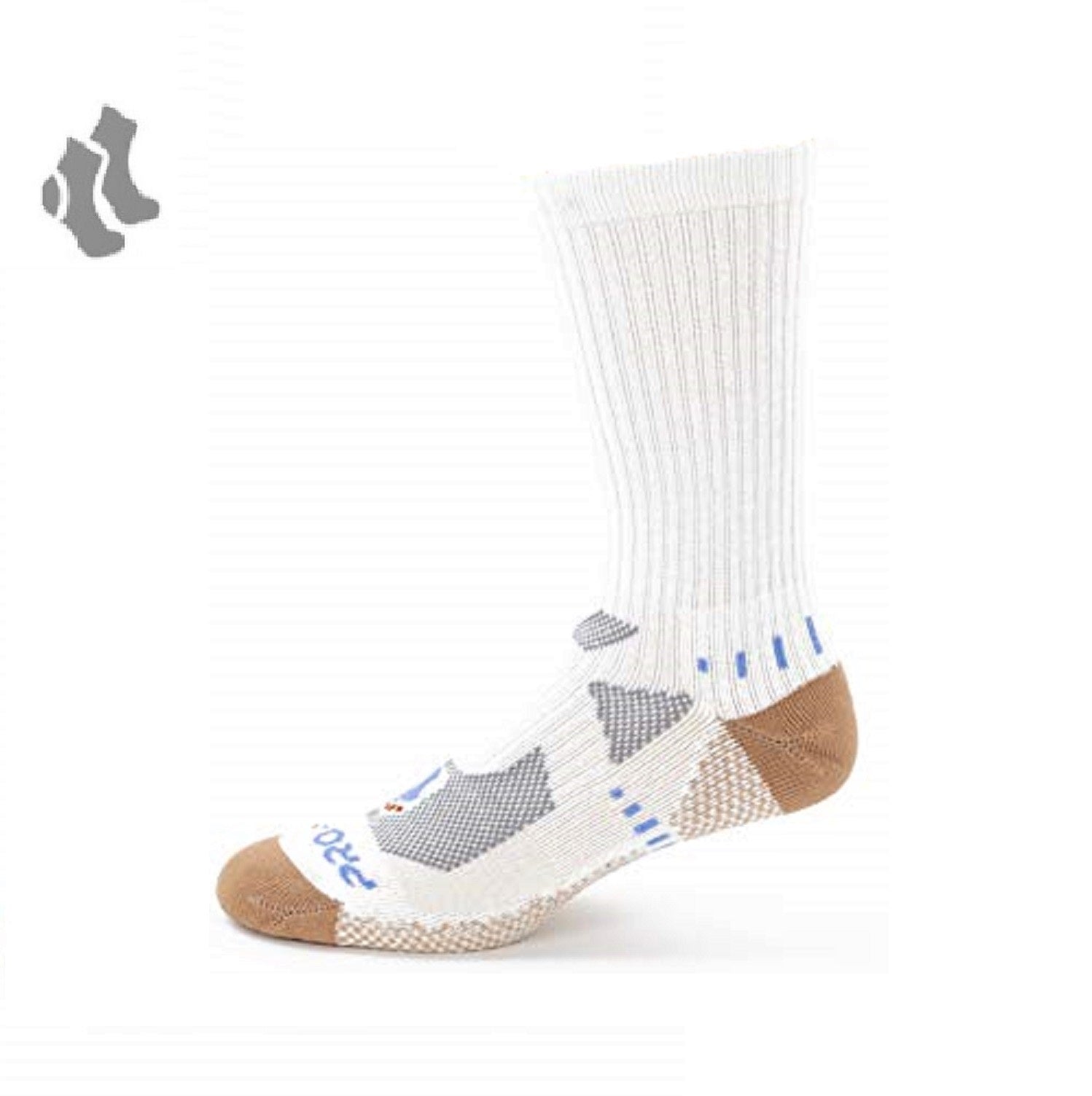 white crew cut copper athletic socks with  accents