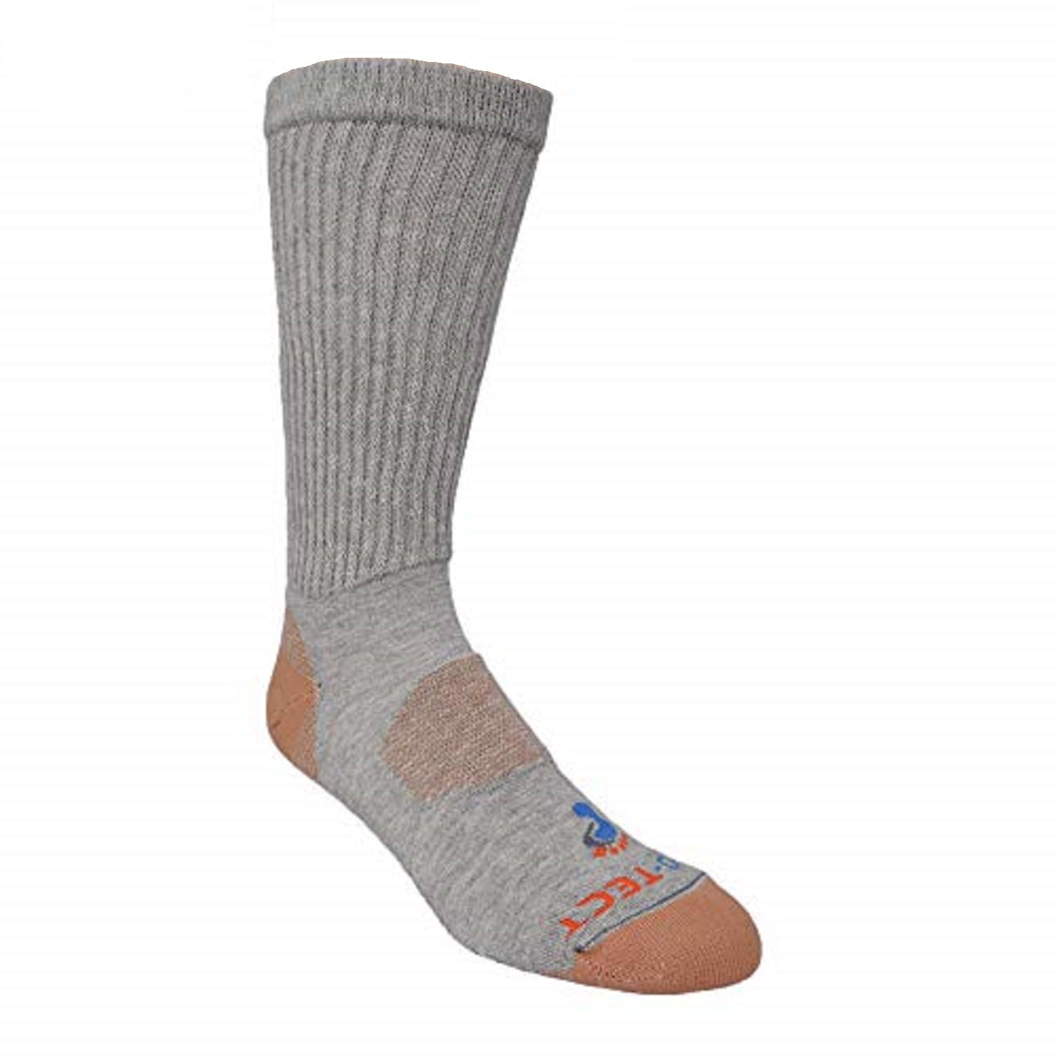 grey heather crew cut copper diabetic socks with accents