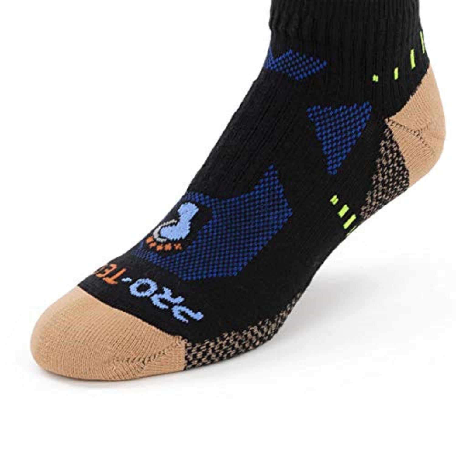 black low cut copper athletic socks with accents