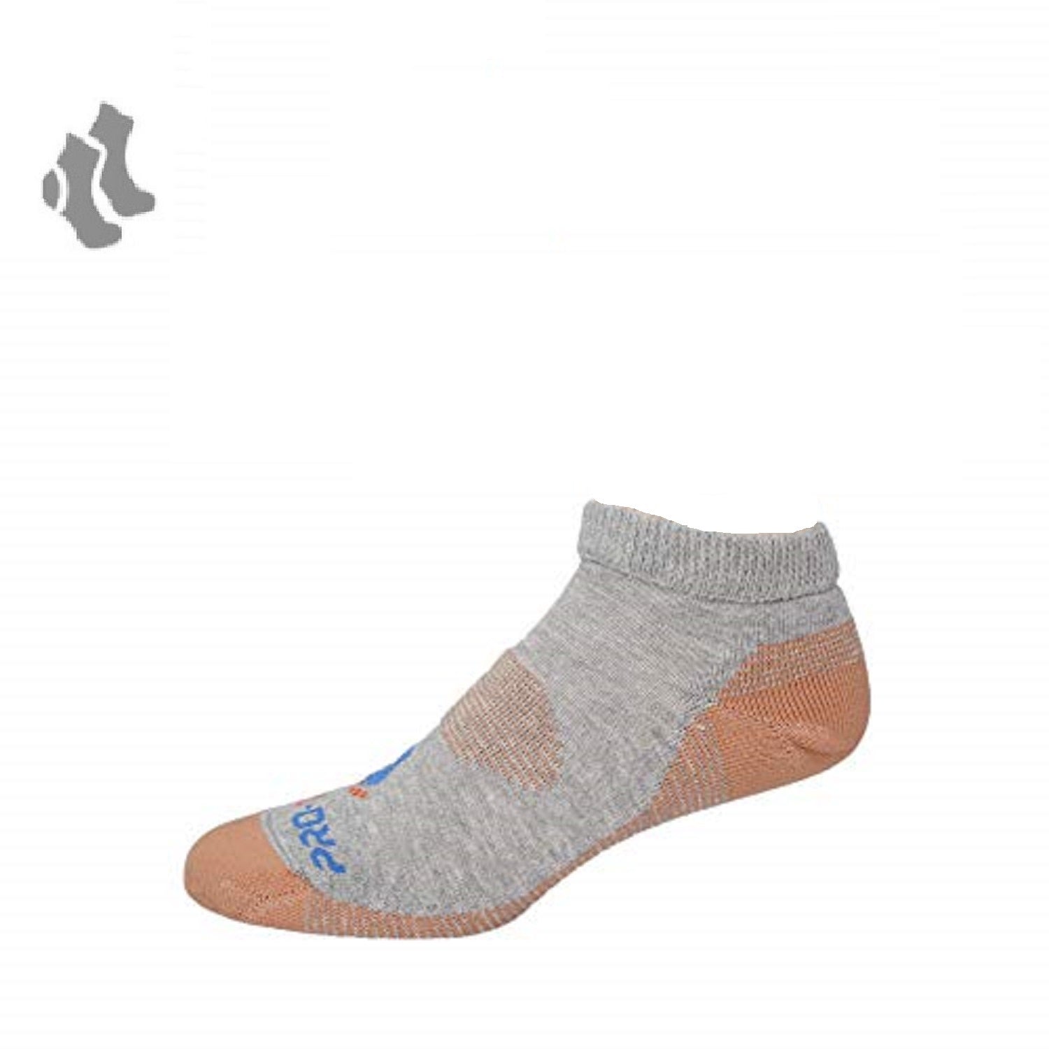 grey heather low cut copper diabetic socks with accents