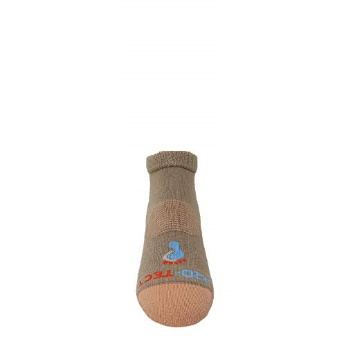 khaki low cut copper diabetic socks with accents