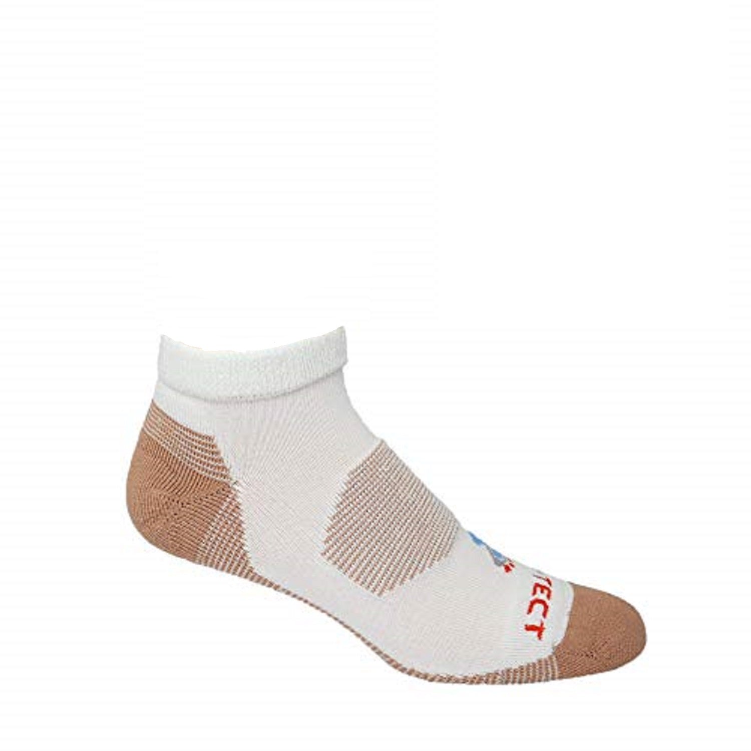 white quarter cut copper diabetic socks with accents