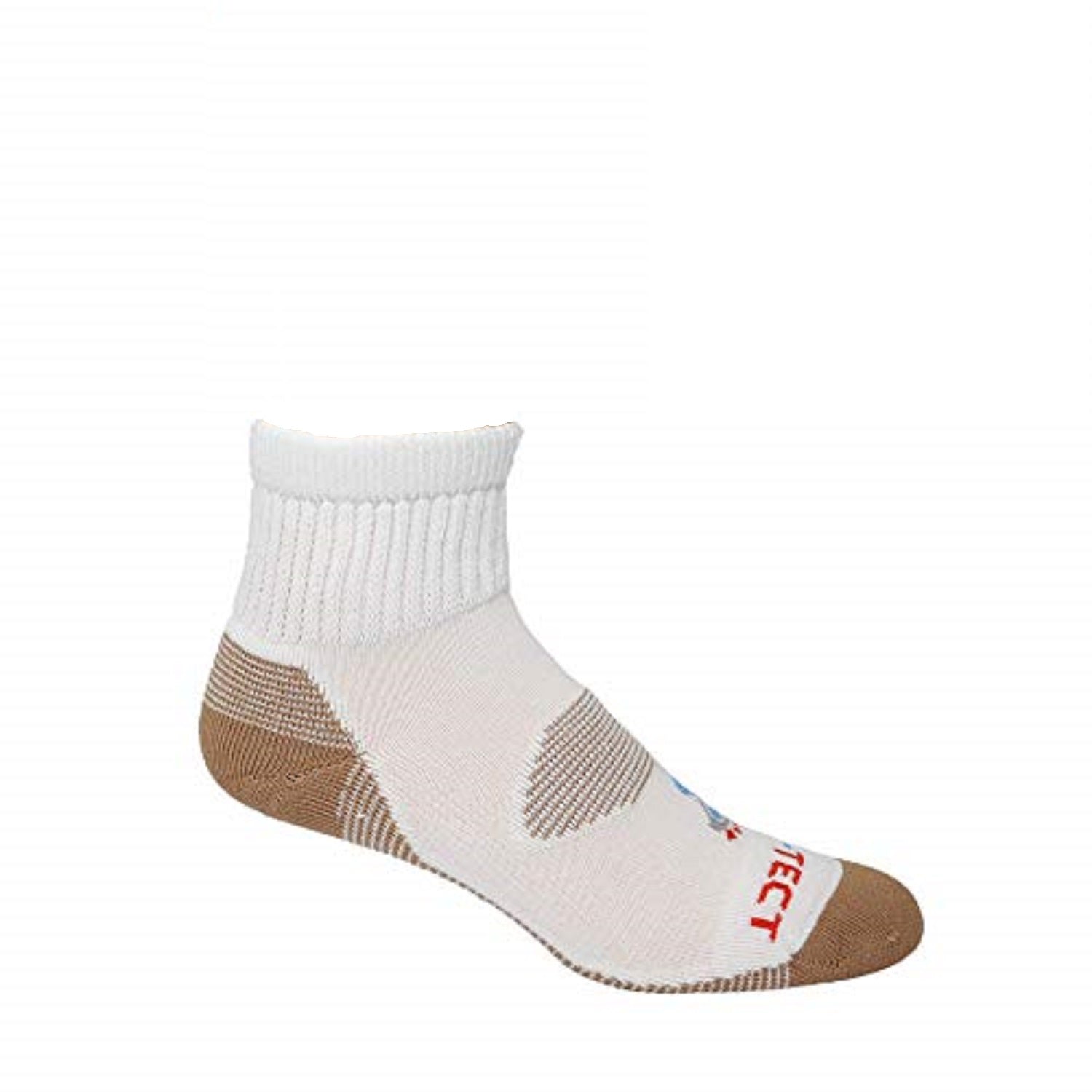 white quarter cut copper diabetic socks with accents