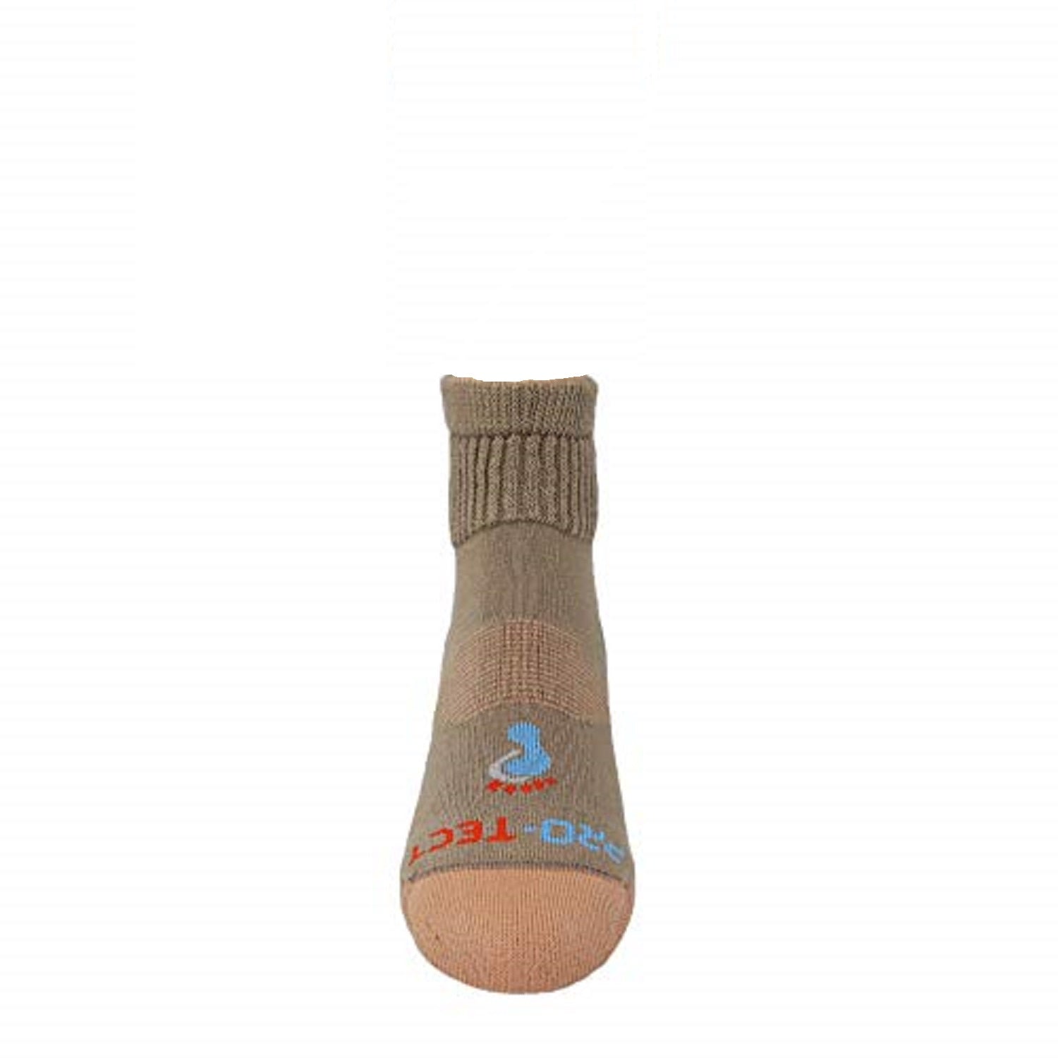 khaki quarter cut copper diabetic socks with accents