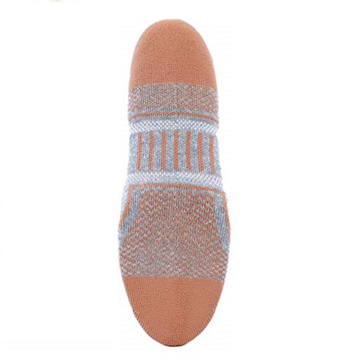 grey heather no show copper athletic socks with accents