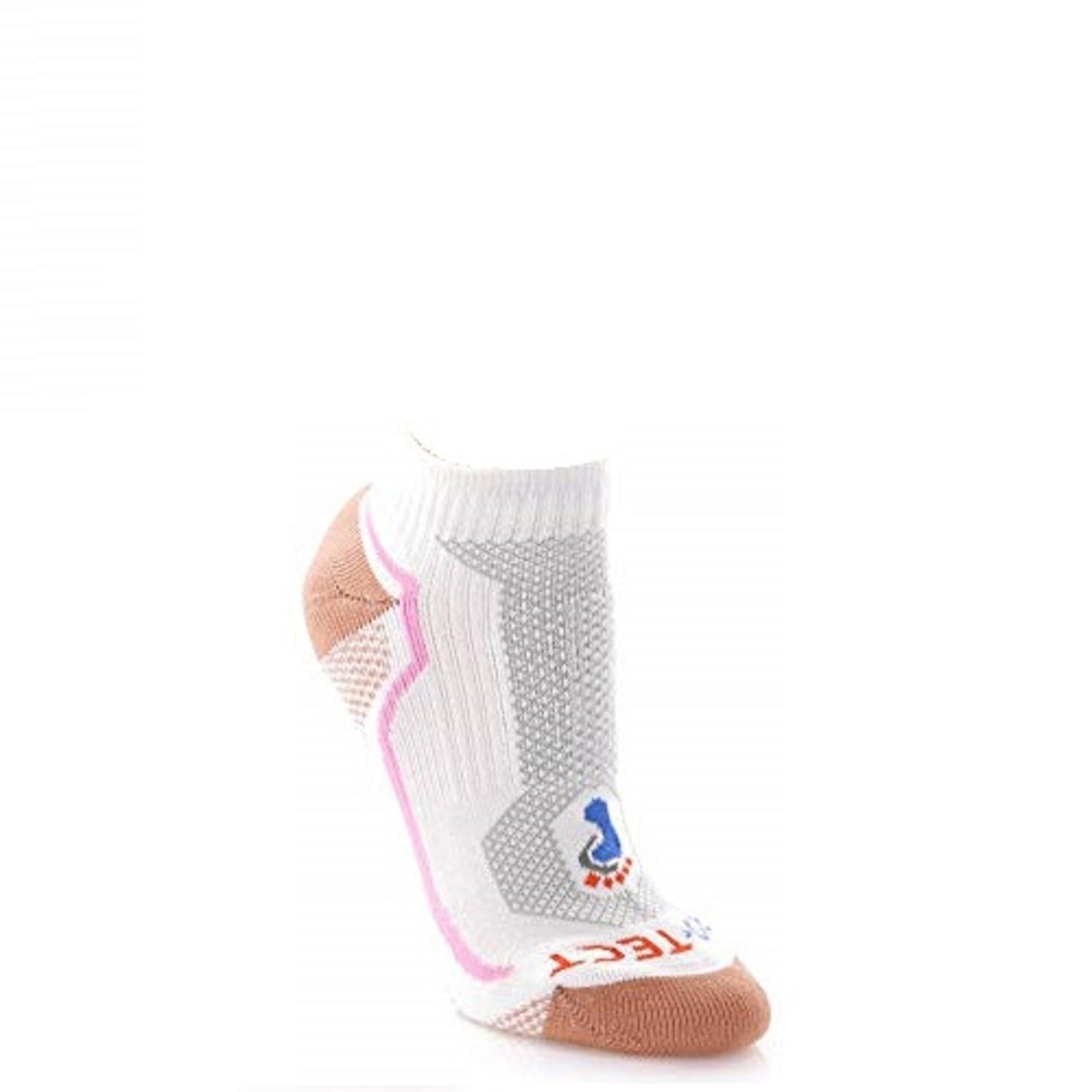 pink low cut copper athletic socks with accents