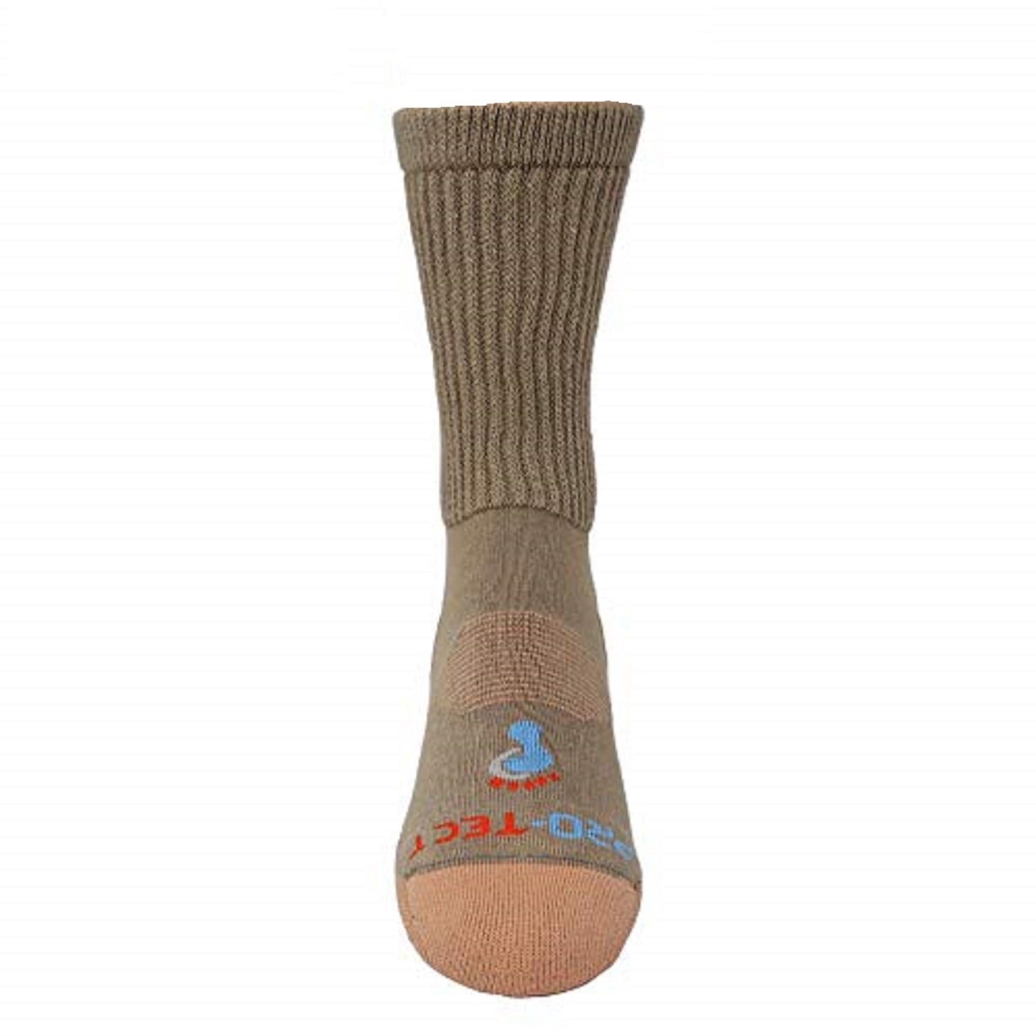 khaki crew cut copper diabetic socks with accents