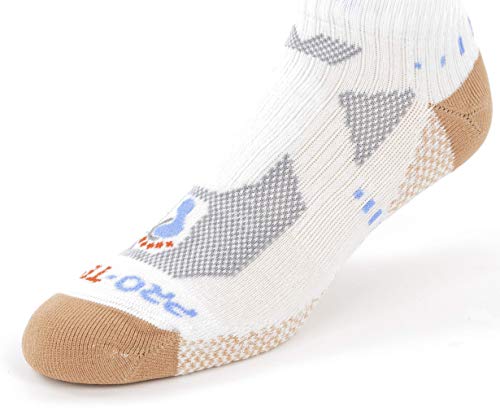 white low cut copper athletic socks with accents